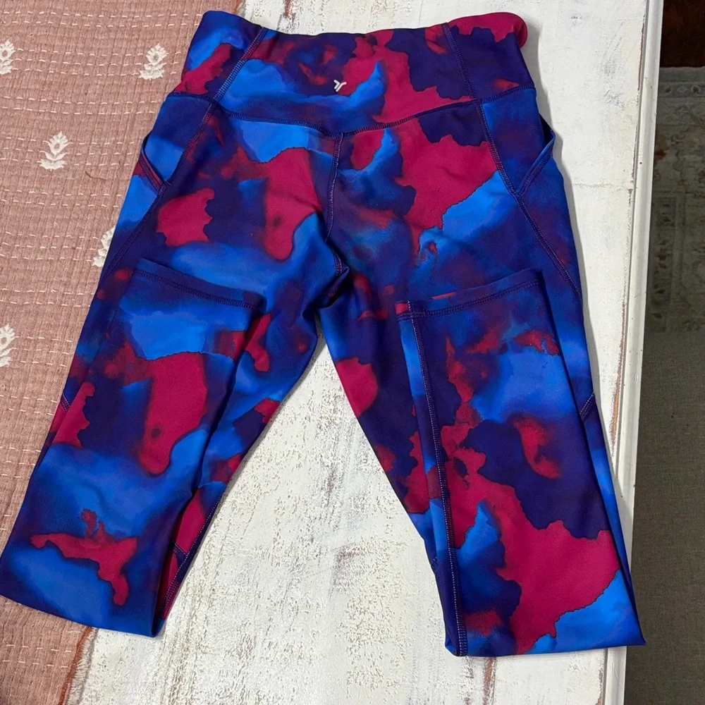 Old Navy Girls Active Blue‎ and Pink High-Rise Leggings Active Powersoft Size XL